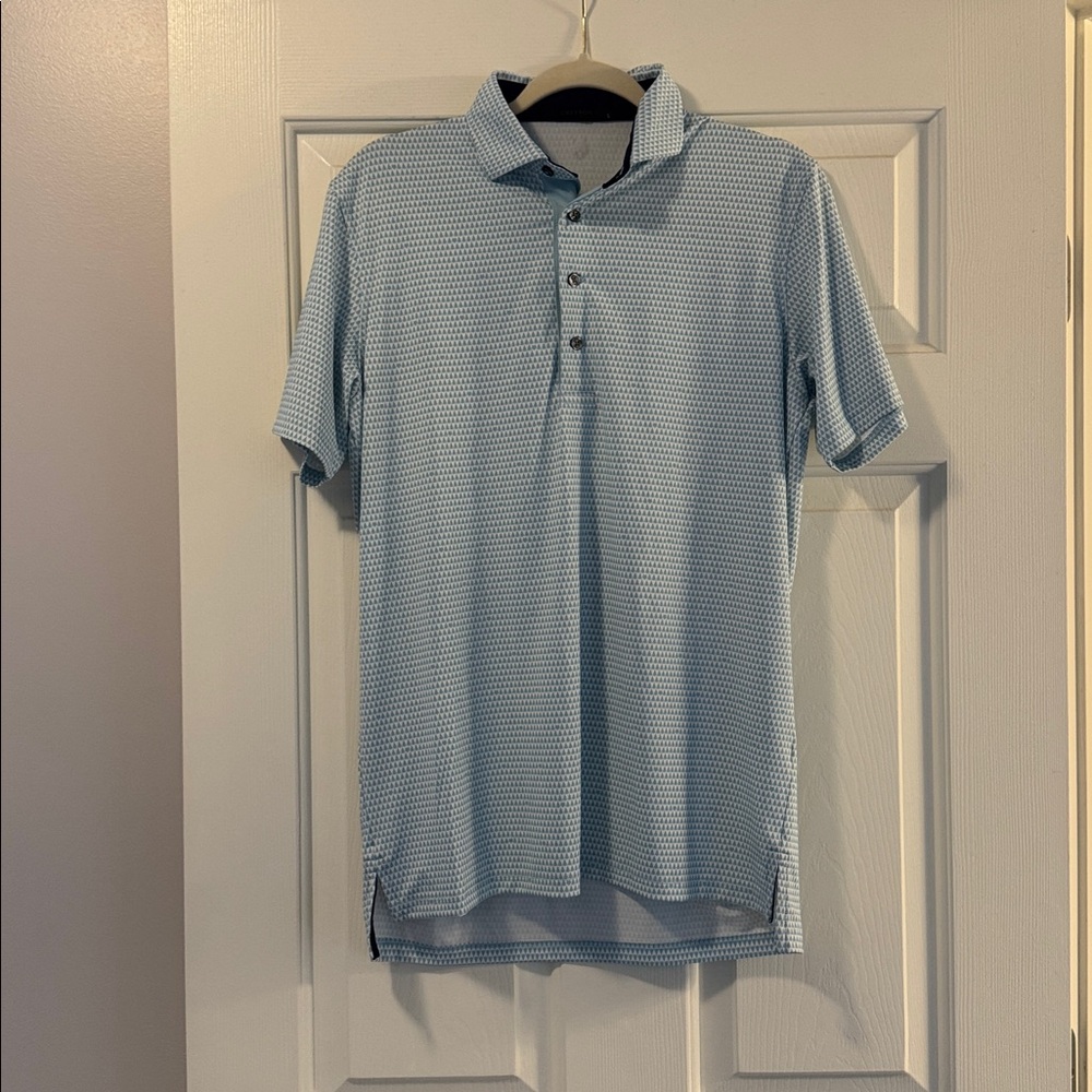 Greyson Blue Patterned Polo Shirt
